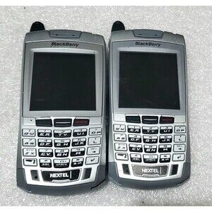 2 BlackBerry 7100i Nextel iDEN PTT Gray Silver Lot For Parts No Battery AS-IS